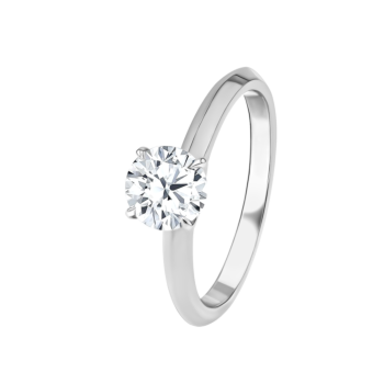 Gaia Solitaire 1 Carat Engagement Diamond Ring 18K White Gold 