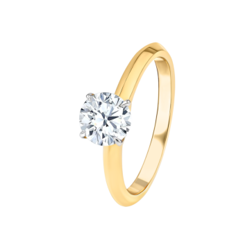 Gaia Solitaire 0.5 Carat Engagement Diamond Ring 18K Yellow Gold 