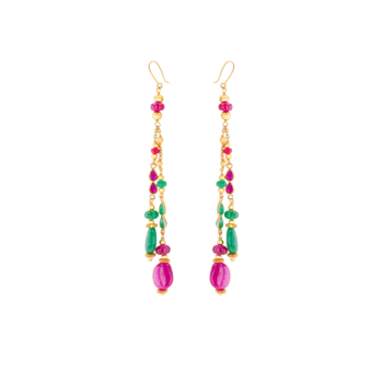 Rangoli Twist 22k Yellow Gold Gleam of Joy Drop Earrings