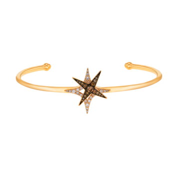 STAR Bangle in 18K Rose Gold and Studded with White and Brown Diamonds