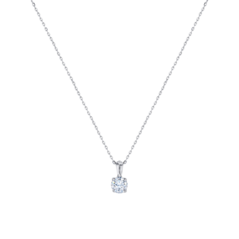 Gaia Solitaire 0.5 Carat Diamond Pendant Chain in 18K White Gold 