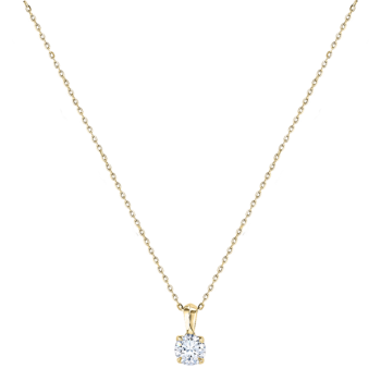 Gaia Solitaire 0.7 Carat Diamond Pendant Chain in 18K Yellow  Gold 