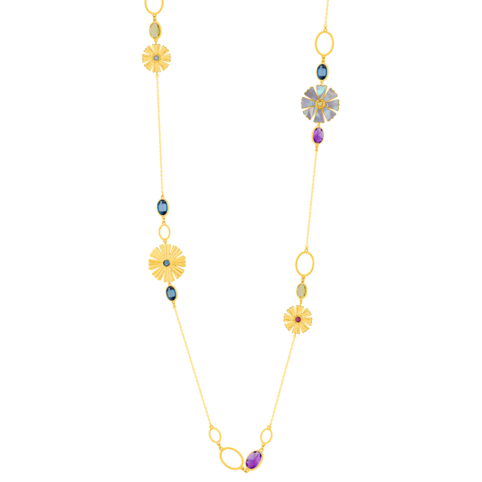 18K Cascade Blue Topaz Pendant with Diamond (White & Yellow Gold Available)  — Lovélle Jewellery