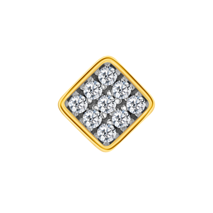 Giulia Rhombus Lab Grown Diamond Stud Earrings in 18K Yellow Gold