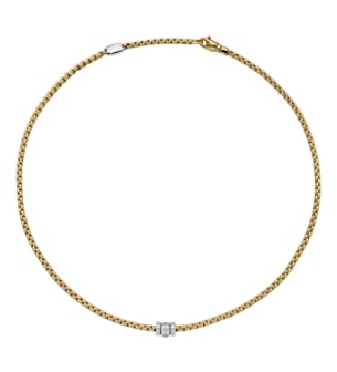 Necklace with Rhombus-Set Diamonds