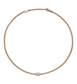 Necklace with Rhombus-Set Diamonds