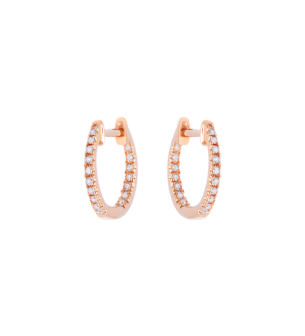 Djula Graphique Diamond 1.3 cm Hoop Earrings in 18K Gold