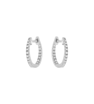 Djula Graphique Diamond 1.3 cm Hoop Earrings in 18K Gold