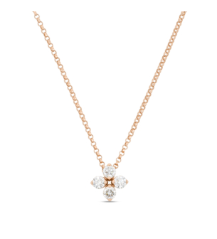 Love in Verona necklace in 18kt rose gold with diamonds.