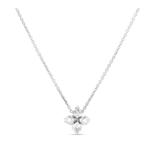 Love in Verona necklace in 18kt white gold with diamonds.