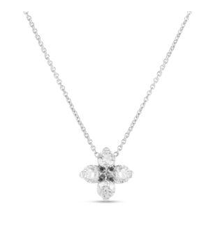 Love in Verona necklace in 18kt white gold with diamonds.