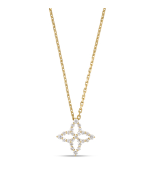 Diamond Princess pendant in 18kt yellow gold with diamonds.