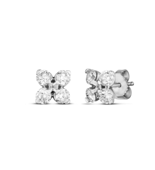 Love in Verona earrings in 18kt white gold with diamonds.