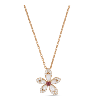 Tiarè necklace in 18kt rose gold with diamonds.