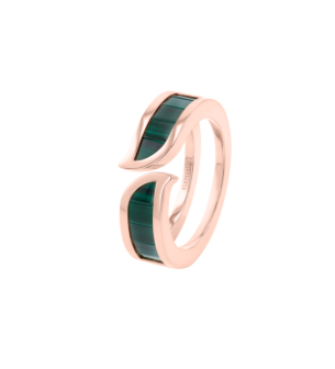 Alif Mosaic Malachite  Ring In 18K Rose Gold