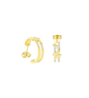 Alif Pave 18k Yellow Gold Diamond Earrings