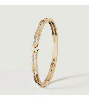 سوار ألف بافيه من الذهب الأصفر عيار 18 قيراط مرصع بالألماس