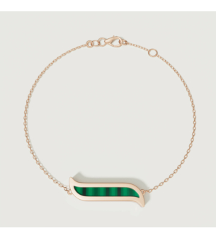 سوار ألِف موزاييك المُرصّع بأحجار الملكيت من الذهب الوردي عيار 18 قيراط