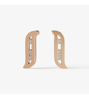 أقراط ألف بريليانس من الذهب الوردي عيار 18 قيراطا والألماس 