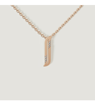 Alif Pave 18k Rose Gold Diamond Necklace