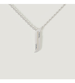 Alif Pave 18k White Gold Diamond Necklace