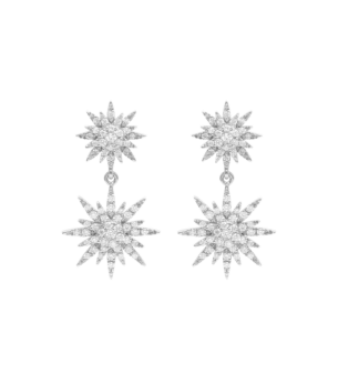 Djula Diamond Two Sun Stud Earrings in 18K Gold