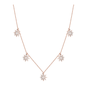 Djula Diamond Five Big Sun Necklace in 18K Gold