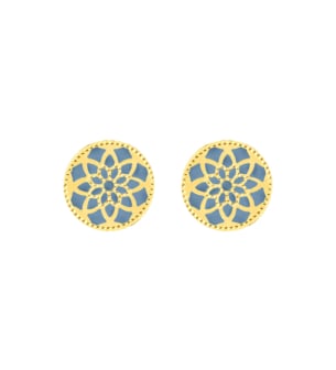 Amelia Madinah 18k Yellow Gold Sky Blue Mother of Pearl Earrings