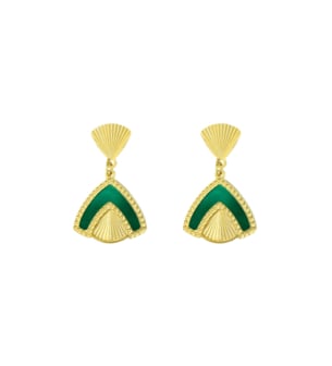 Amelia Cairo Coloured Mother Of Pearl Drop Earrings in 18K Yellow Gold