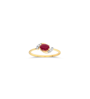 Ananya 18K Yellow Gold Diamond & Ruby Ring