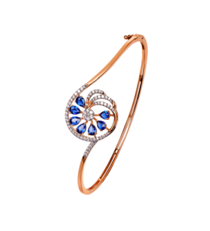 Ananya Diamond & Blue Sapphire Bangle in 18K Gold