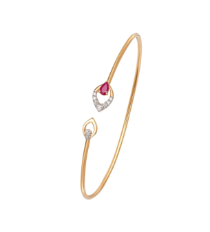 Ananya Diamond & Ruby Bangle in 18K Gold