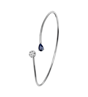 Ananya Diamond & Blue Sapphire Bangle in 18K Gold