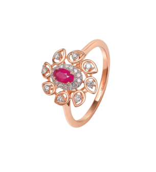 Ananya Diamond & Ruby Ring in 18K Gold