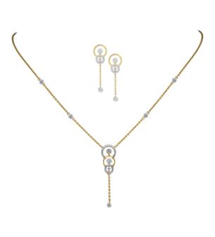 Ananya 18K Gold Diamond Necklace & Earrings Set