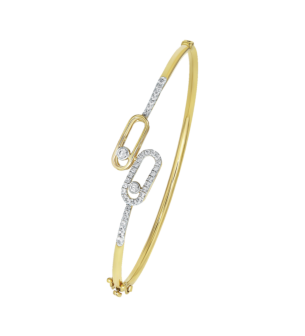 Ananya 18K Gold Diamond Oval Bangle