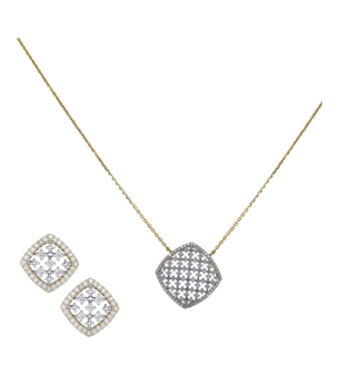 Ananya 18K Gold Diamond Pendant & Earrings Set