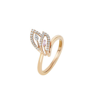 Ananya 18K Gold Diamond & Pink Sapphire Ring