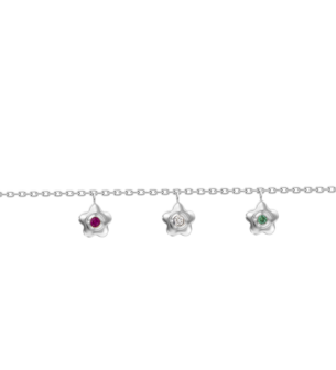 Children's Jewellery Ara Diamond and  Precious Stones Strawberry Flower Bracelet White Gold