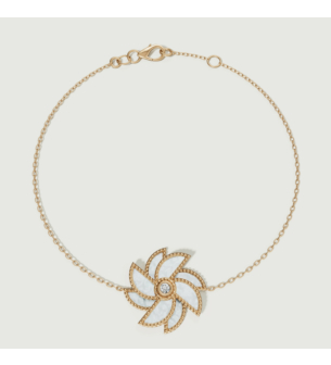 Farfasha Bliss 18k Yellow Gold Diamond & White Mother of Pearl Bracelet