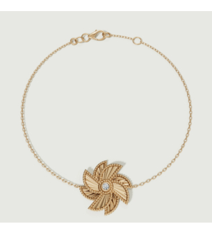 خاتم فرفشة بليس من الذهب الأصفر عيار 18 قيراط مرصع بالألماس