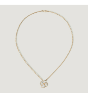 Farfasha Bliss 18k Yellow Gold Diamond & White Mother of Pearl Necklace