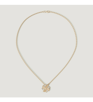 Farfasha Bliss 18k Yellow Gold Diamond & White Mother of Pearl Necklace