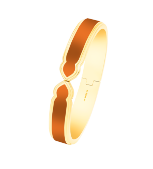 Casablanca Brass Bangle with Vivid Orange Ceramic motif 11mm