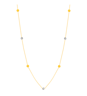 Cubes Tin Cup Necklace 18K Yellow & White Gold 