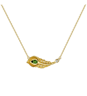 Carrera Y Carrera Pendant "Mistral" Mini 18Kt Yellow Gold, Diamonds And Cromodiopsites