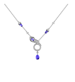 Carrera Y Carrera Pendant "Mistral" 18Kt White Gold, Diamonds And Tanzanites