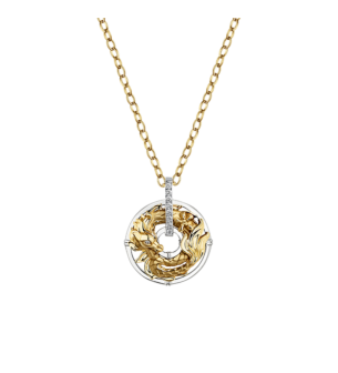 Carrera Y Carrera Necklace New Circulos De Fuego Mini 18Kt Yellow/White Gold And Diamonds