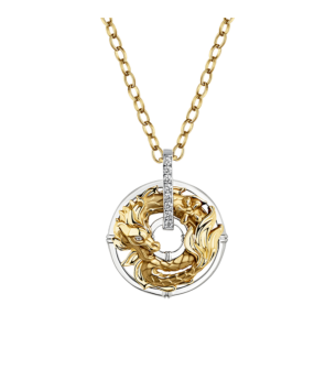 Carrera Y Carrera Necklace New Circulos De Fuego Medium 18Kt Yellow/White Gold And Diamonds