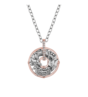 Carrera Y Carrera Necklace New Circulos De Fuego Medium 18Kt White/Rose Gold And Diamonds